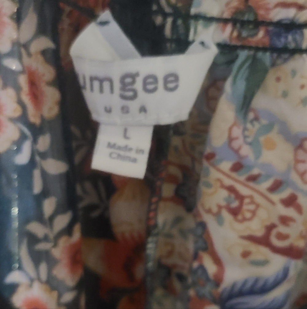 Umgee Multicolor Floral Patchwork Blouse Large - image 2